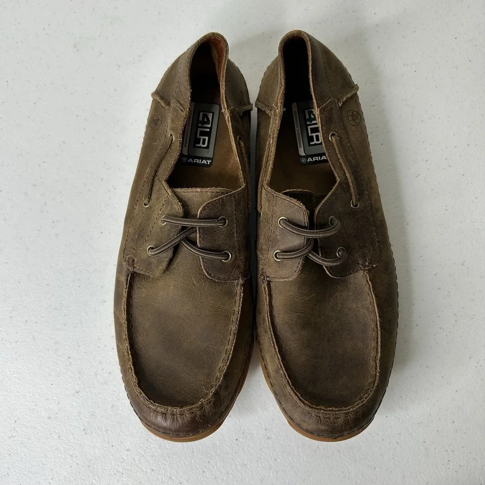 Ariat 4LR Shoes Mens 4.5 Womens 6 Brown Leather Loafers Slip On Western Comfort
